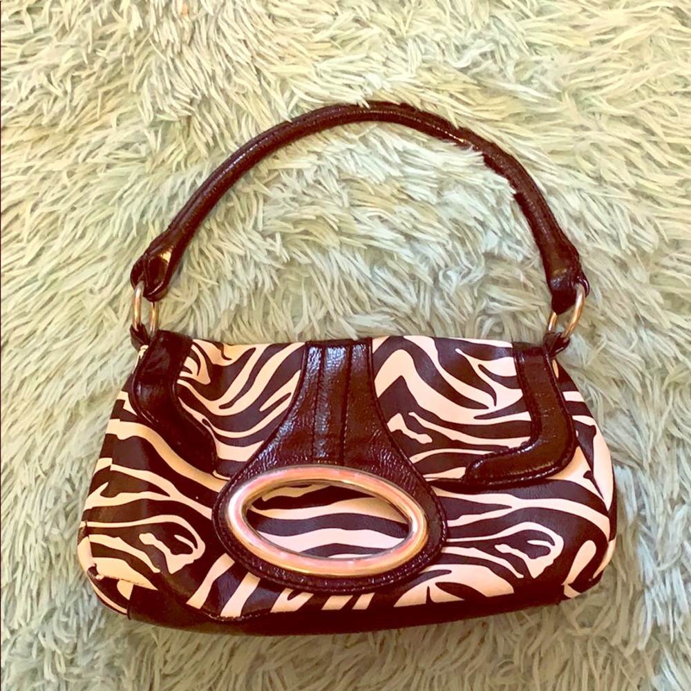 Chateau Zebra Print Faux Leather Purse/Handbag